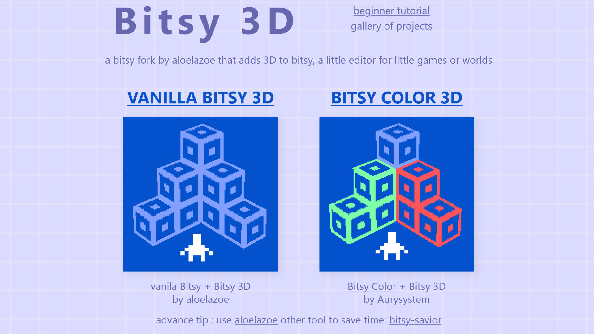 Bitsy 3d website