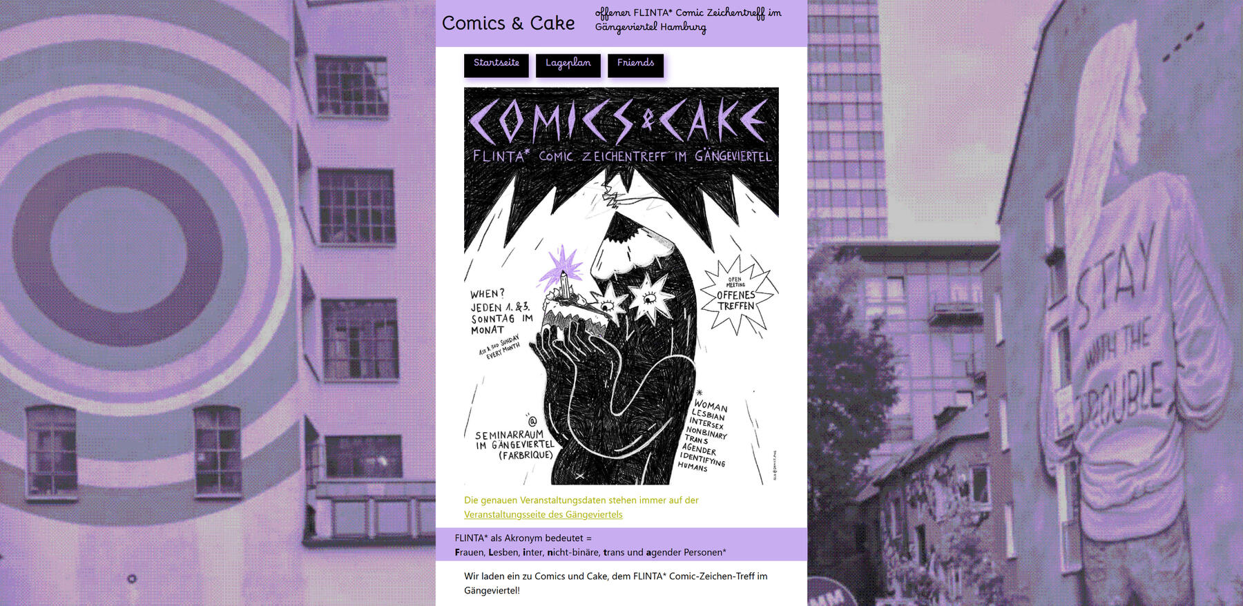 Comics and Cake Website Screenshot